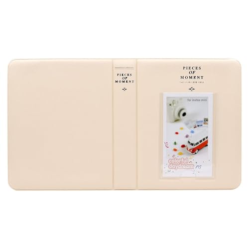 ZENKO 64 Pockets Photo Album for Fujifilm Instant Mini 13/12/11/9/8/SE/41/99/Evo/Liplay Instant Camera/Mini Link Printer, Polaroid Snap Touch PIC-300 Z2300 Mint Zip Instant Camera Printer- Beige - Image 3