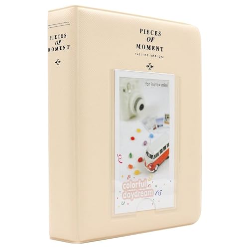 ZENKO 64 Pockets Photo Album for Fujifilm Instant Mini 13/12/11/9/8/SE/41/99/Evo/Liplay Instant Camera/Mini Link Printer, Polaroid Snap Touch PIC-300 Z2300 Mint Zip Instant Camera Printer- Beige - Image 1