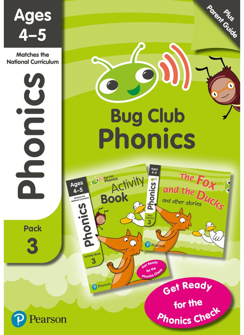 Bug Club Phonics Learn at Home Pack 3, Phonics Sets 7-9 for ages 4-5 (Six stories + Parent Guide + Activity Book) 