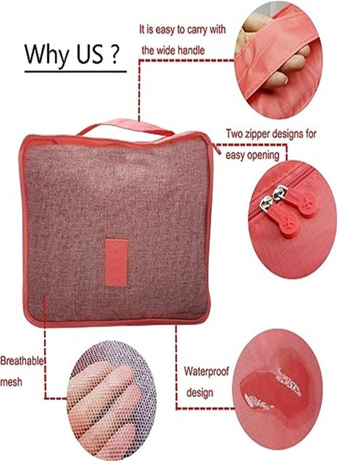 Goolsky Travel Organizer Luggage Compression Pouches, 6 Set Travel Storage Bags Travel Multi-functional Clothing Sorting Packages (Watermelon Red) - Image 2