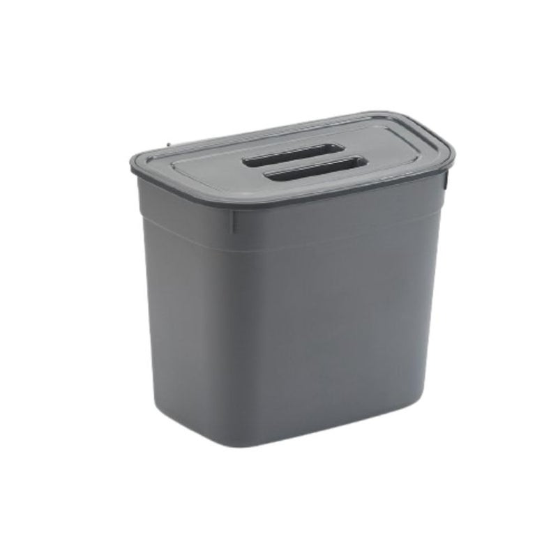 Hanging Kitchen Dustbin Bucket with Lid, 7 Liter Capacity, Space-Saving Waste Bin for Cabinet Doors, Compact Garbage Container,27.8 x 17.8 x 23.3 cm. (Grey) - Image 2