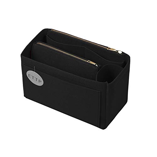 ETTP Purse Organizer, Felt Bag Organizer Insert Purse Organizer For Speedy, Neverfull, Tote, Handbag,Shaper 5 Sizes (Medium Slender, Black) - Image 1
