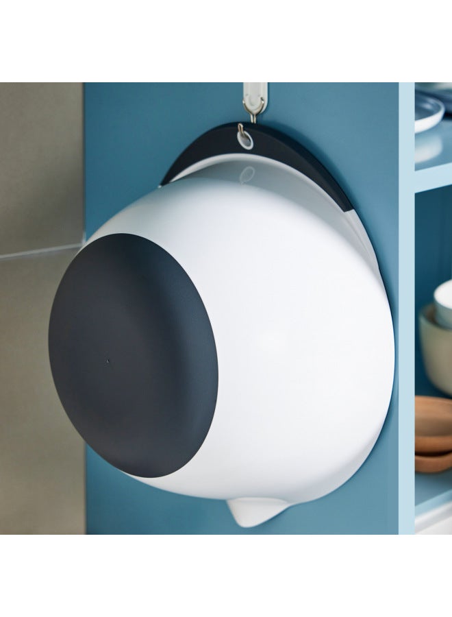 Kneading Basin Household Kitchen Vegetable Washing Basin Egg-Beating Basin Baking Special Plastic Anti-Slip Thickening And Deepening Noodle Basin-Specifications:White Small  Egg/baking/mini Compact (48/box)-Color:White - Image 2