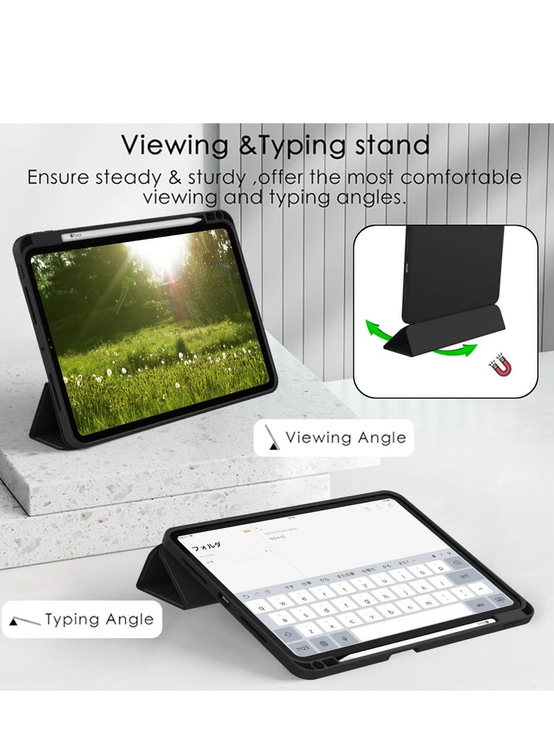 Case for IPad Pro 11 Inch 2024 With Pencil Holder Slim Tablet Cover with Soft TPU Back Auto Wake/Sleep (Black) - Image 5