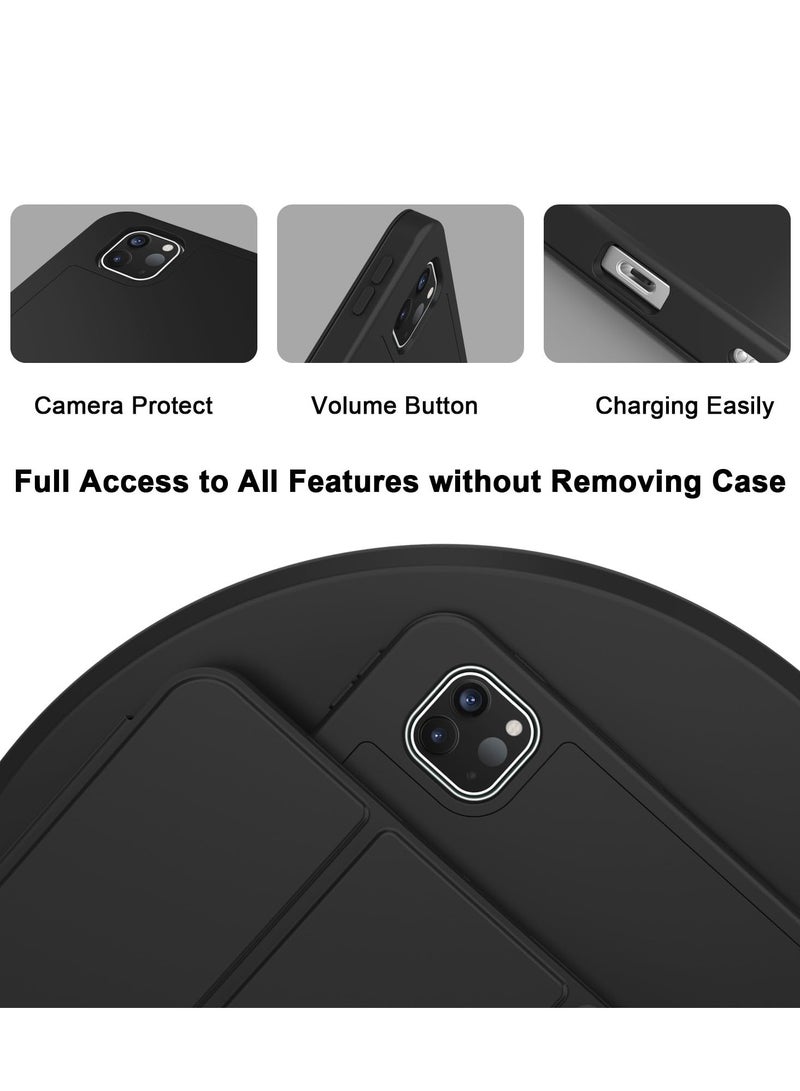 Case for IPad Pro 11 Inch 2024 With Pencil Holder Slim Tablet Cover with Soft TPU Back Auto Wake/Sleep (Black) - Image 3