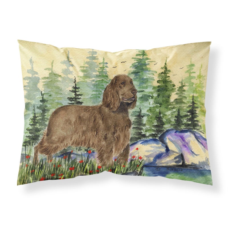 ""Caroline's Treasures SS8131PILLOWCASE Field Spaniel نسيج ماص للرطوبة كيس وسادة قياسي كبير متعدد الألوان""