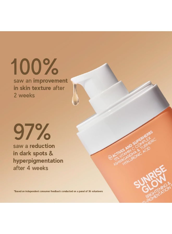 indē wild Sunrise Glow 15% Vitamin C Serum (30 ml) | With Turmeric, Niacinamide, Ashwagandha, and Hyaluronic Acid | Suited for Acne Scars, Hyperpigmentation, Brightening, Anti-Aging and Dry Skin - Image 2
