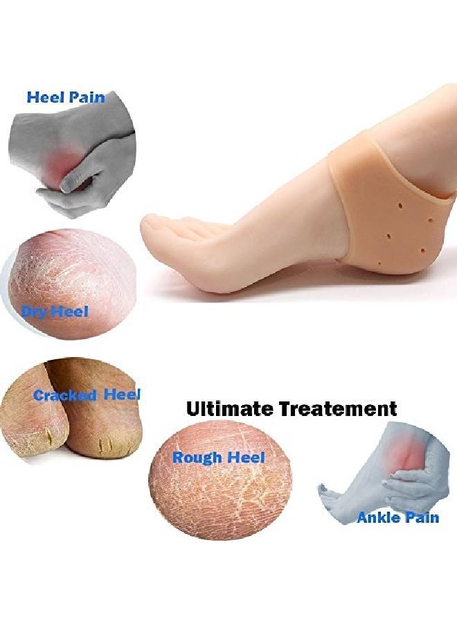 Purastep Silicone Gel Heel Pad Socks For Heel Swelling Pain Reliefdry Hard Cracked Heels Repair Cream Foot Care Ankle Support Cushion For Men And Women (Free Size) (1 Pair)  - Image 3