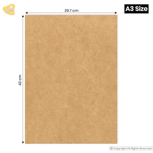Lakeer 300 GSM A3 Kraft/Craft Paper Craft Liner Sheet for DIY Craft (Brown Color) Photo Sheet - Pack of 10 - Image 2