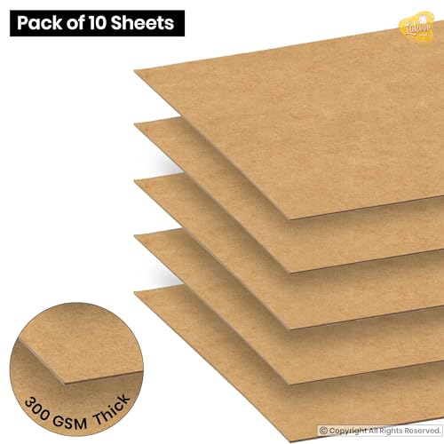 Lakeer 300 GSM A3 Kraft/Craft Paper Craft Liner Sheet for DIY Craft (Brown Color) Photo Sheet - Pack of 10 - Image 3
