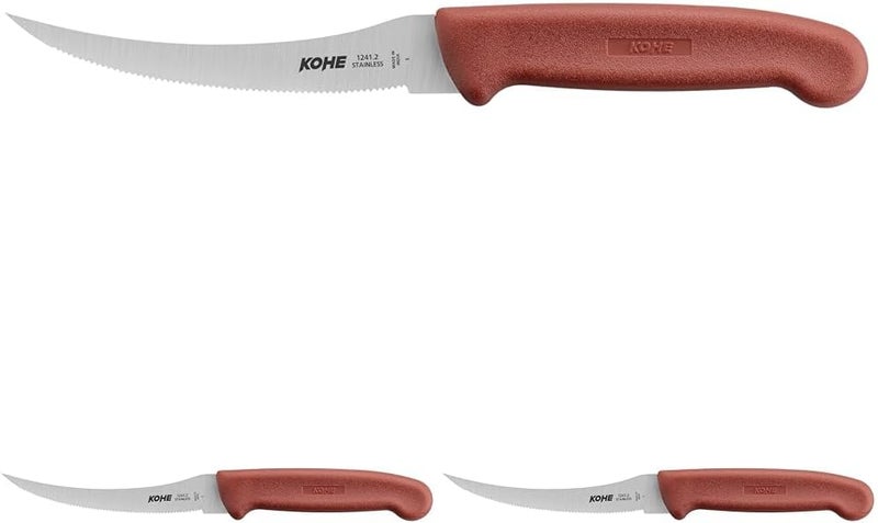 Stainless Steel Utility Serrated Chef/Kitchen Knife, Assorted (Pack of 3)