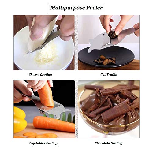 Wenplus Professional Stainless Steel Truffle Slicer with Adjustable Blade, Truffle Cutter Cheese Scraper Chocolate Shaver Vegetable Peeler(A) - Image 5
