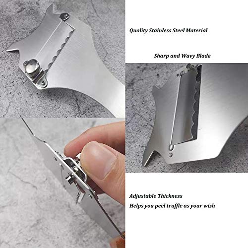 Wenplus Professional Stainless Steel Truffle Slicer with Adjustable Blade, Truffle Cutter Cheese Scraper Chocolate Shaver Vegetable Peeler(A) - Image 3
