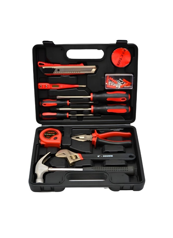 OSCO A stylishly crafted tool box containing 12 pieces, made from high-strength, durable metals that are resistant to rust and corrosion. Each piece is precision-engineered for long-lasting performance, ensuring reliability even under intensive use. 