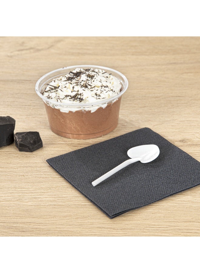 Restaurantware ملاعق قلبية 3.5 بوصة × 1.3 بوصة، 100 ملعقة بلاستيكية صغيرة قابلة للتصرف - على شكل قلب، للحلويات، ملاعق تذوق بلاستيكية بيضاء لؤلؤية، للحفلات أو الفعاليات - Image 3