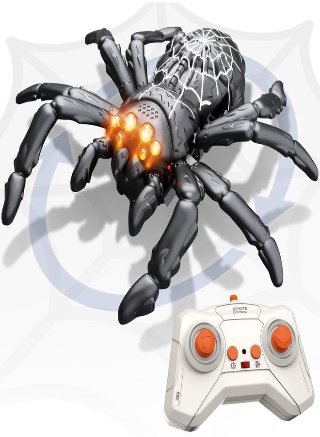 Infowush Wall Climbing Spider, Rechargeable Remote Control Spider Kids Toys, Floor/Wall Crawling Robot Spider Toy, Wall Crawler Spider Prank Toys Birthday Gifts for Boys Girls Ages 3-5 5-7 8-13, Black - Image 1