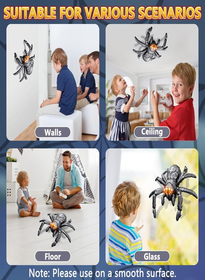 Infowush Wall Climbing Spider, Rechargeable Remote Control Spider Kids Toys, Floor/Wall Crawling Robot Spider Toy, Wall Crawler Spider Prank Toys Birthday Gifts for Boys Girls Ages 3-5 5-7 8-13, Black - Image 5