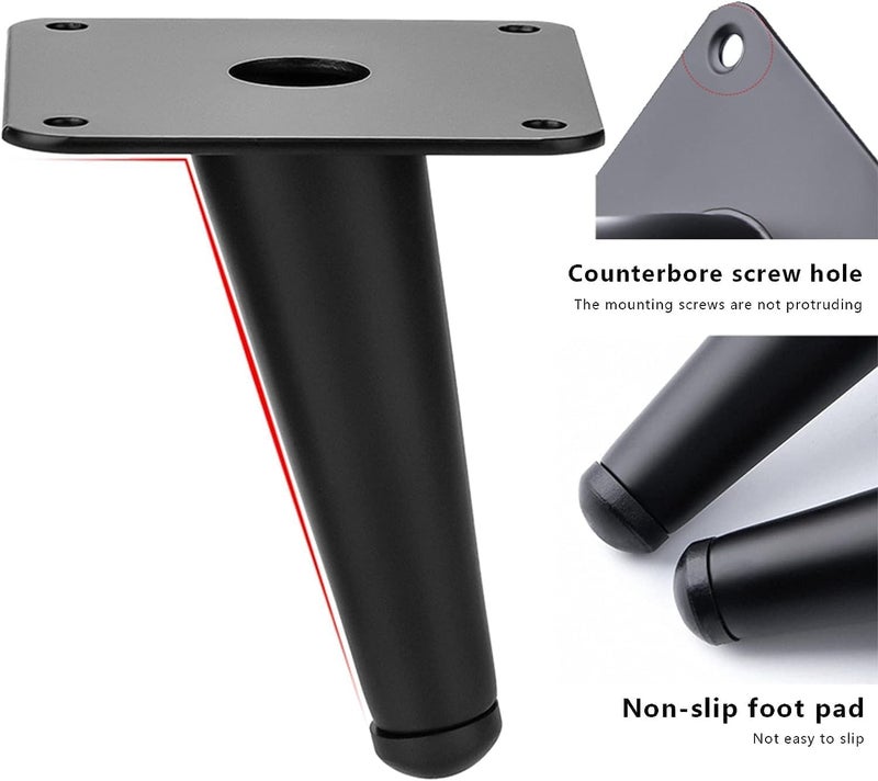 Reyox Round Inclined Sleek Tapered Chair Legs Sofa Table Legs Furniture Legs Tool Cross TrapSet 14 Piece 8 Inch - Image 3