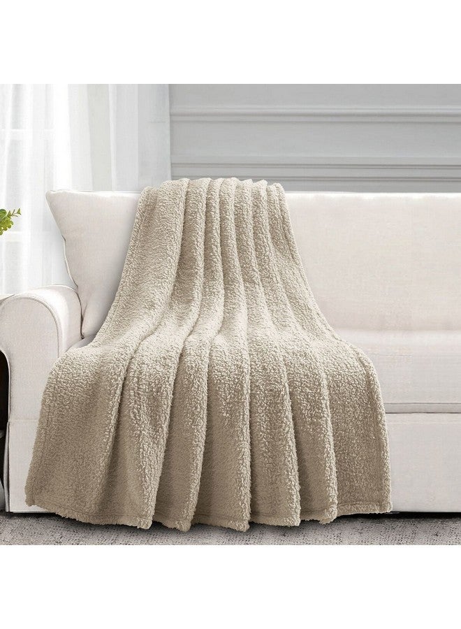 REVE Cozy and Comfortable Sherpa Blanket Beige 160 x 190 cm HT-BK-2505
