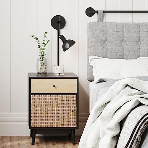 Nathan James Tamlin Wall Light Fixture, Wall Mounted 1-Light Lamp, Plugin Sconce with On/Off Switch for Living Room, Reading Nook or Bedroom, Matte Black - Image 2