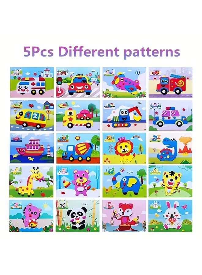 ملصقات ألغاز ثلاثية الأبعاد من رغوة إيفا بأسلوب عشوائي - مجموعة هدايا تعليمية للأطفال للتصنيع الذاتي - Image 4