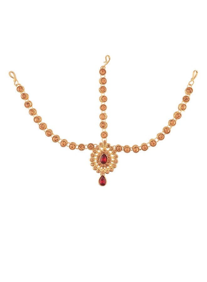 I Jewels Gold Plated Traditional Kundan & Pearl Bridal Matha Patti For Women (T2009M) - Image 1