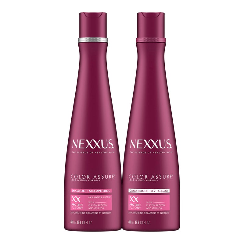 Nexxus Color Assure Shampoo and Conditioner for ColorTreated Hair  Enhances Color for Up to 40 Washes 135oz 2 Pack