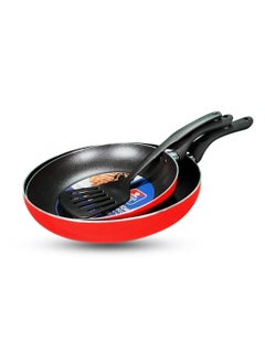 Nonstick Frypan Set 22cm and 26cm Frypan with Nylon Ladle, Scratch Resistant and Easy to Clean