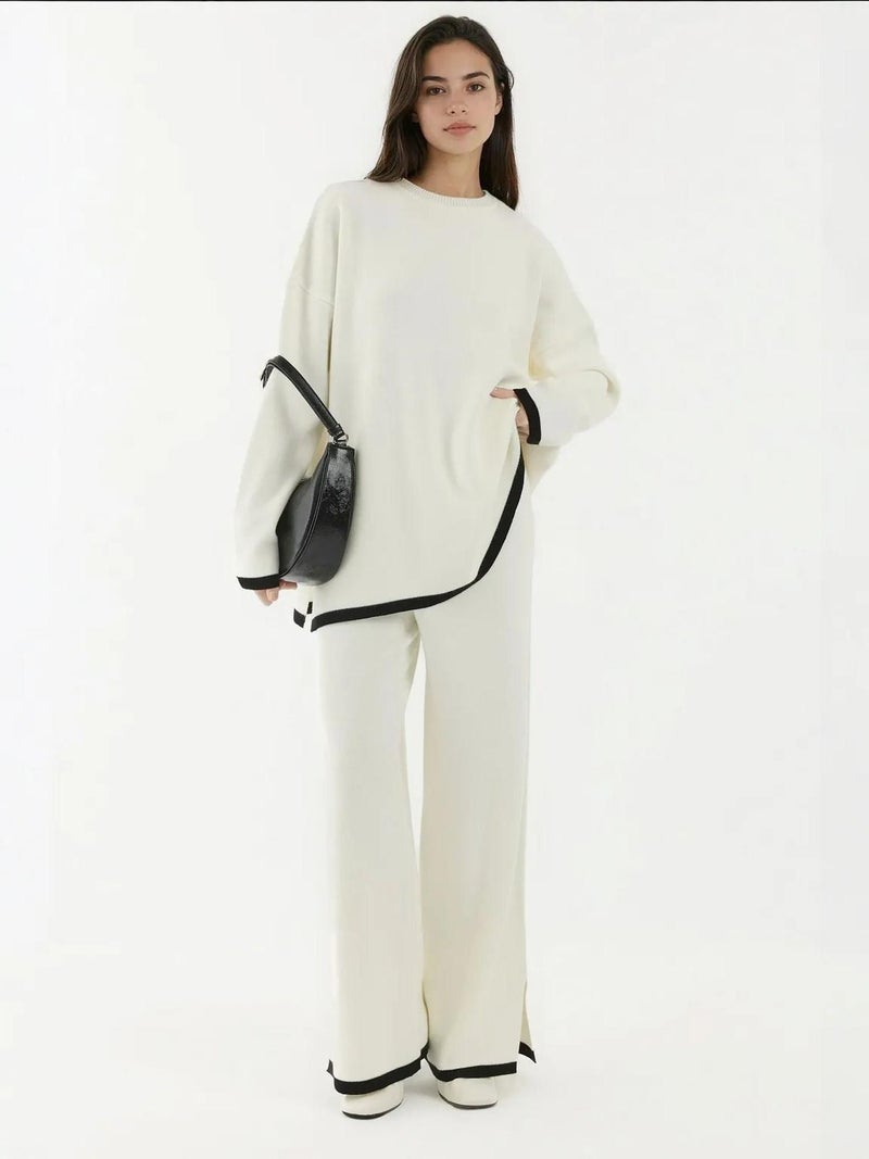 HICCUP Sweater & Wide Leg Pants Knit Co-ords Set - Image 1