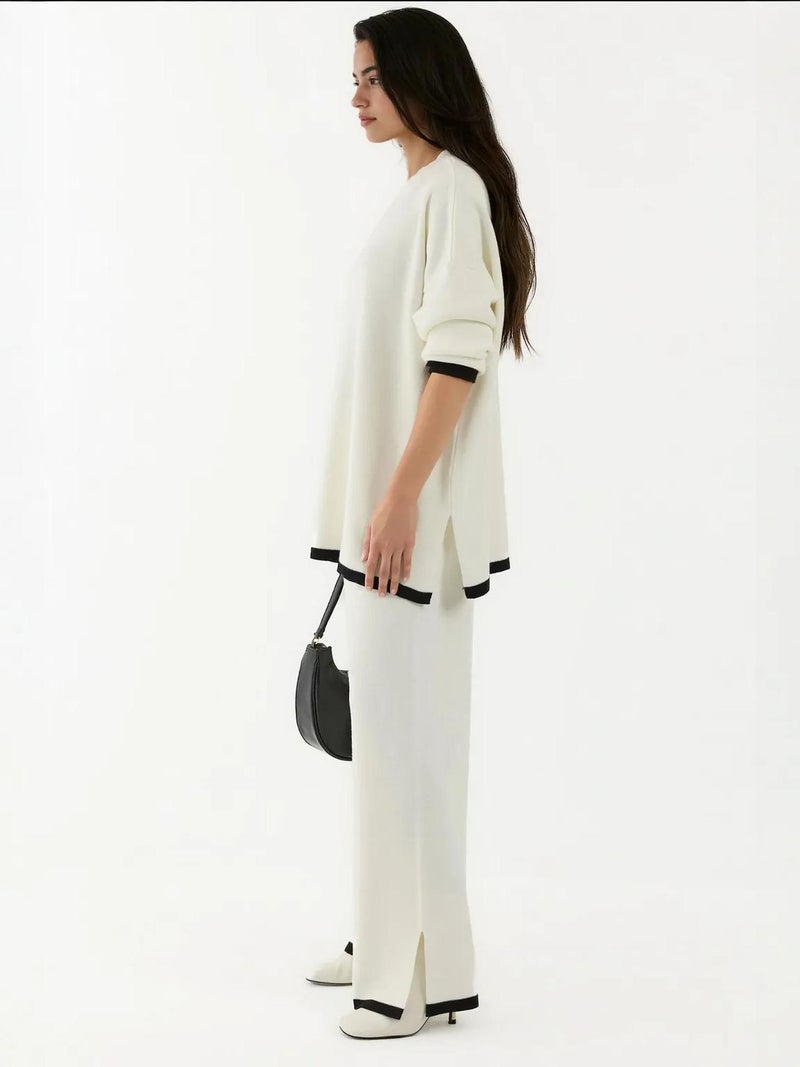 HICCUP Sweater & Wide Leg Pants Knit Co-ords Set - Image 5