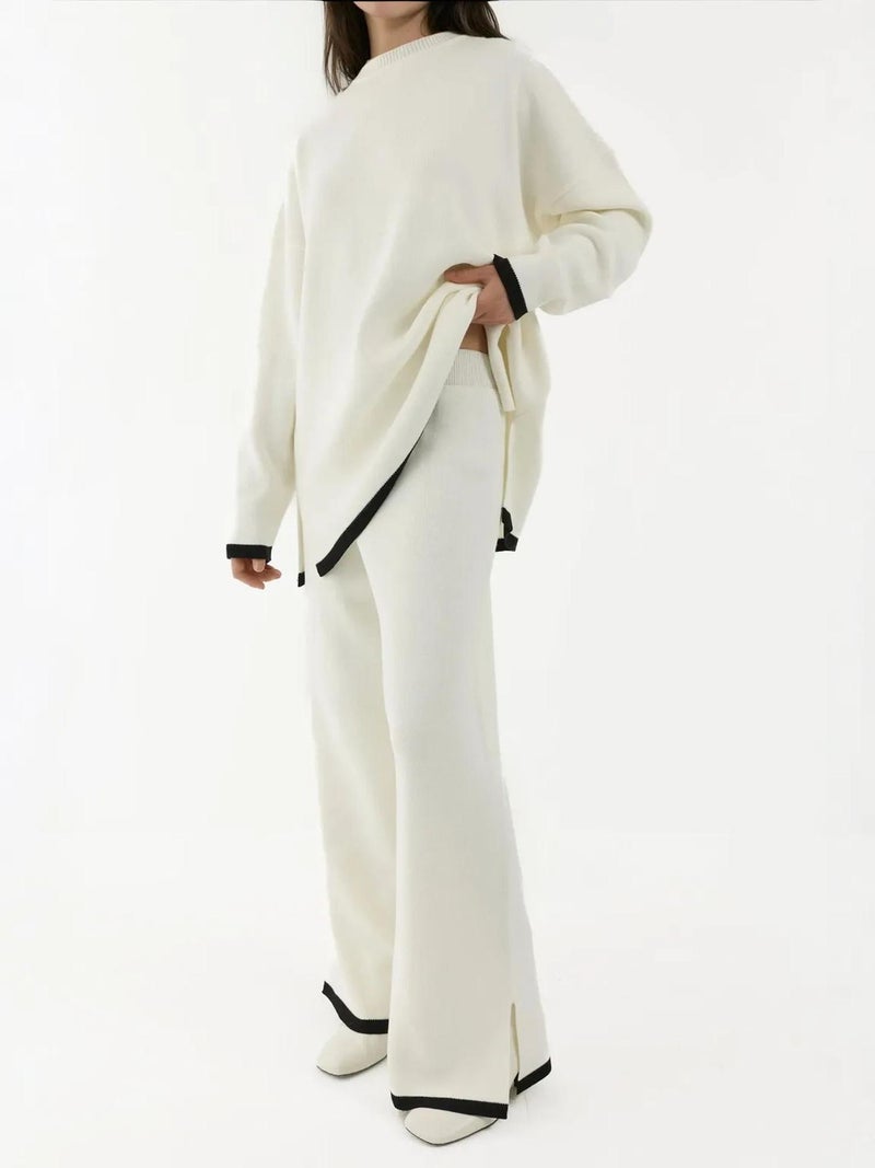 HICCUP Sweater & Wide Leg Pants Knit Co-ords Set - Image 3