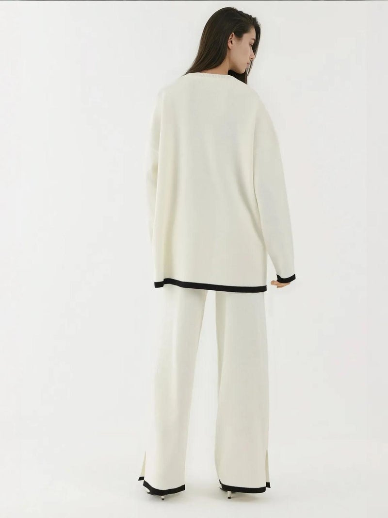 HICCUP Sweater & Wide Leg Pants Knit Co-ords Set - Image 4