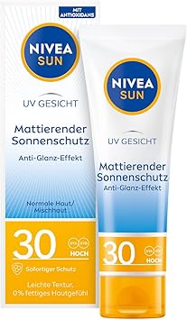 Nivea كريم واقي الشمس نيفيا صن يو في للوجه مع حماية مات SPF 30 50 مل كريم شمس غير دهني للوجه لوشن شمس فعال فوري بقوام خفيف - Image 1