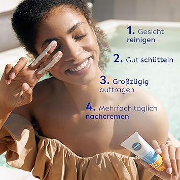 Nivea كريم واقي الشمس نيفيا صن يو في للوجه مع حماية مات SPF 30 50 مل كريم شمس غير دهني للوجه لوشن شمس فعال فوري بقوام خفيف - Image 4