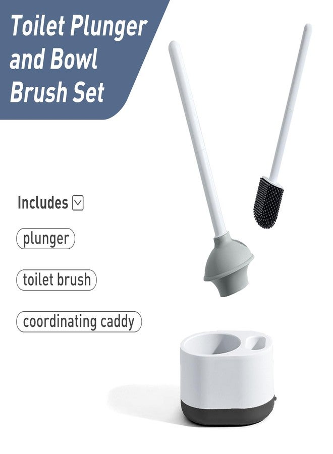 ADNIKIA Silicone Toilet Brush Plunger Set, 2 in 1Toilet Bowl Brush and Holder Plunger Set, Plunger Toilet Brush Combo, Bathroom Toilet Brush, Toilet Brush Set, Toilet Scrubber and Plunger Set, Black - Image 2