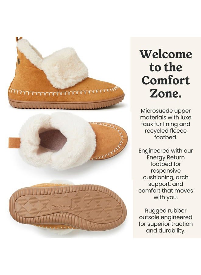 Dearfoams Women's Moritz Indoor/Outdoor Cozy Bootie Camping Furry Slipper, Whiskey, 41.5 EU - Image 5