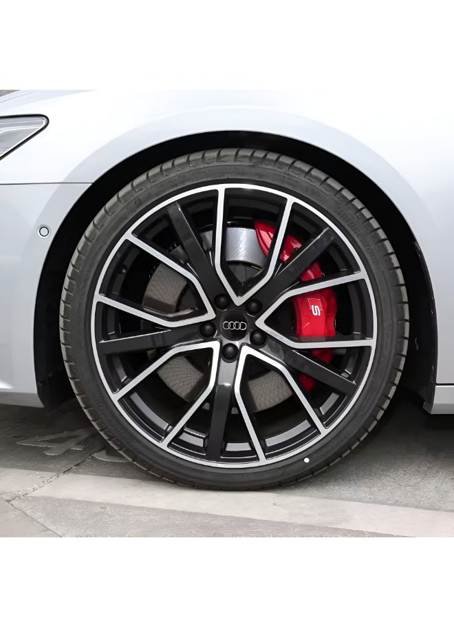 Audi 4 Pcs 60mm Black Car Wheel Center Hub Caps for Audi | Easy Snap-Fit Alloy Wheel Center Caps - Image 5