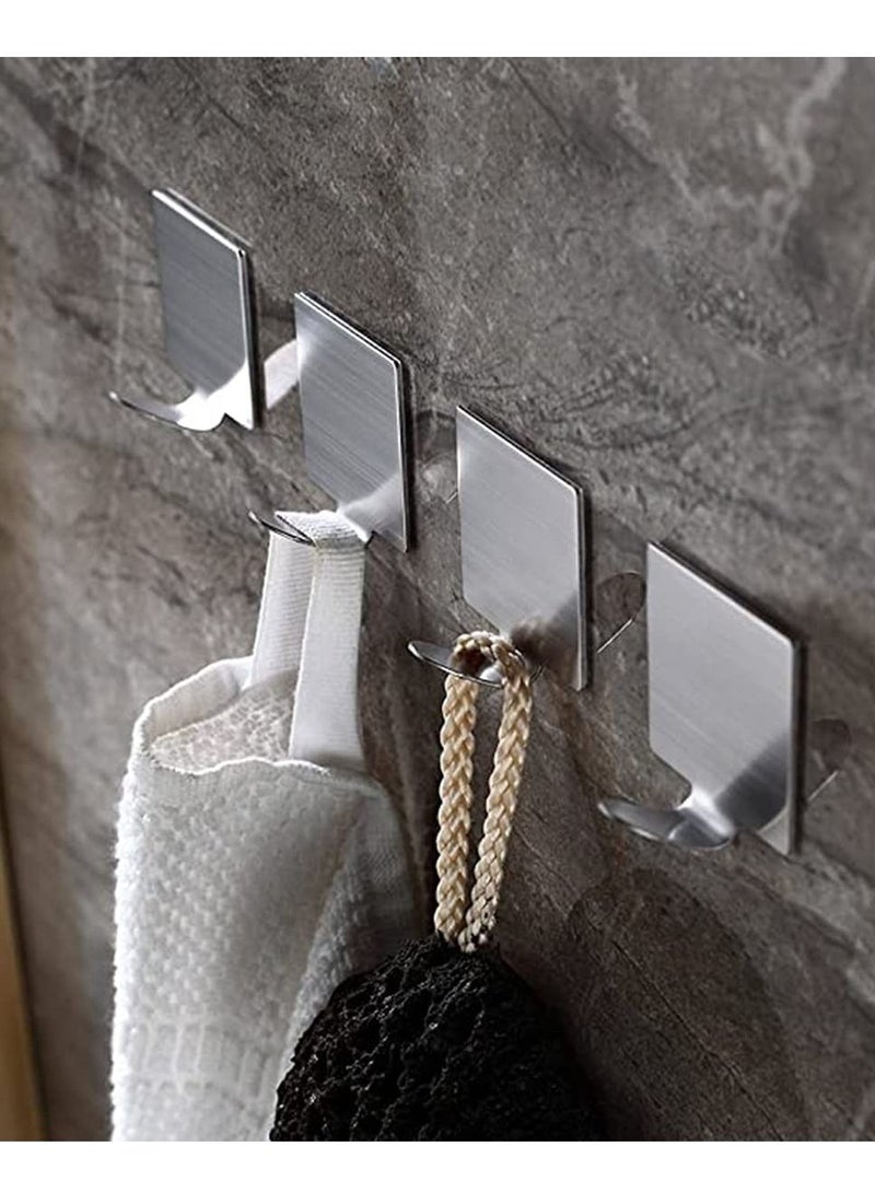 Y&D 4 pcs Self Adhesive Hooks SUS304 Stainless Steel Robe Coat Towel Hook Super Power Heavy Duty Wall Mount Key Rack  - Image 3
