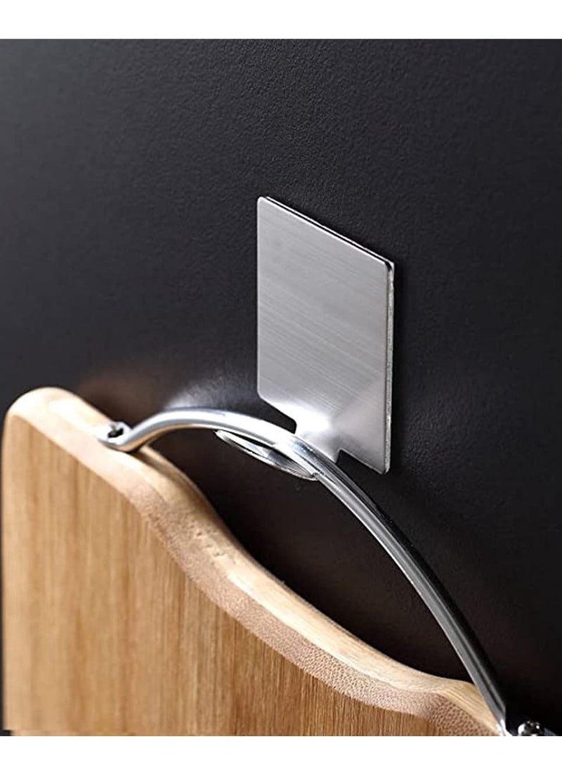 Y&D 4 pcs Self Adhesive Hooks SUS304 Stainless Steel Robe Coat Towel Hook Super Power Heavy Duty Wall Mount Key Rack  - Image 4