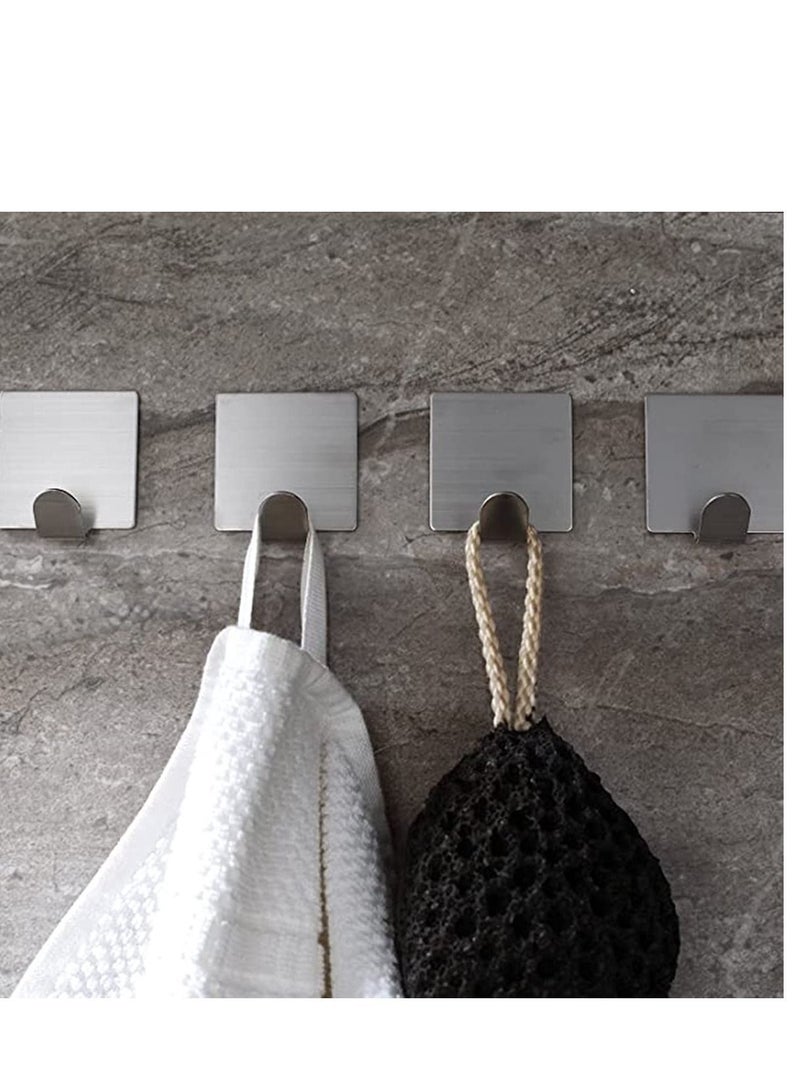 Y&D 4 pcs Self Adhesive Hooks SUS304 Stainless Steel Robe Coat Towel Hook Super Power Heavy Duty Wall Mount Key Rack  - Image 2