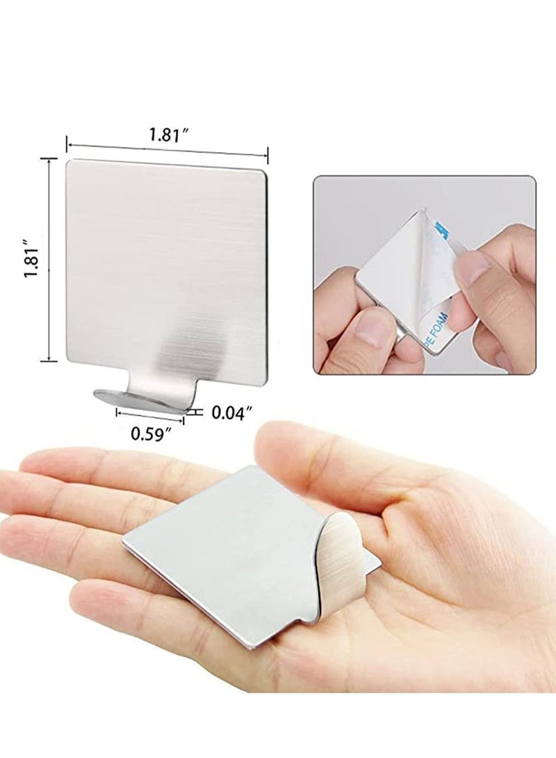 Y&D 4 pcs Self Adhesive Hooks SUS304 Stainless Steel Robe Coat Towel Hook Super Power Heavy Duty Wall Mount Key Rack  - Image 5