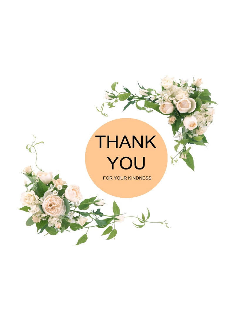 Sticker size 3.7 cm, decorated with the phrase “Thank you”, number of 120 stickers, used with gifts, self-adhesive and water-resistant stickers used in birthdays, wedding parties, decorations, and gif