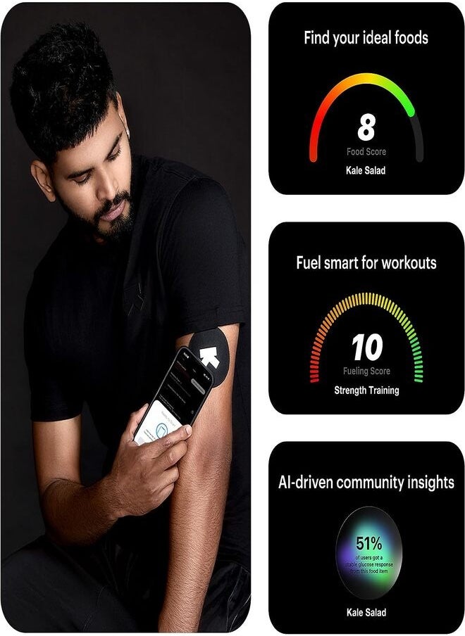 ULTRAHUMAN - Ultrahuman M1 Live | Smart Glucose Monitoring via App | Enhance your lifestyle, optimise your diet and fuel your workouts | 24/7 Glucose Monitoring with advanced Freestyle Libre 2 CGM Sensors (1 CGM) - Image 1