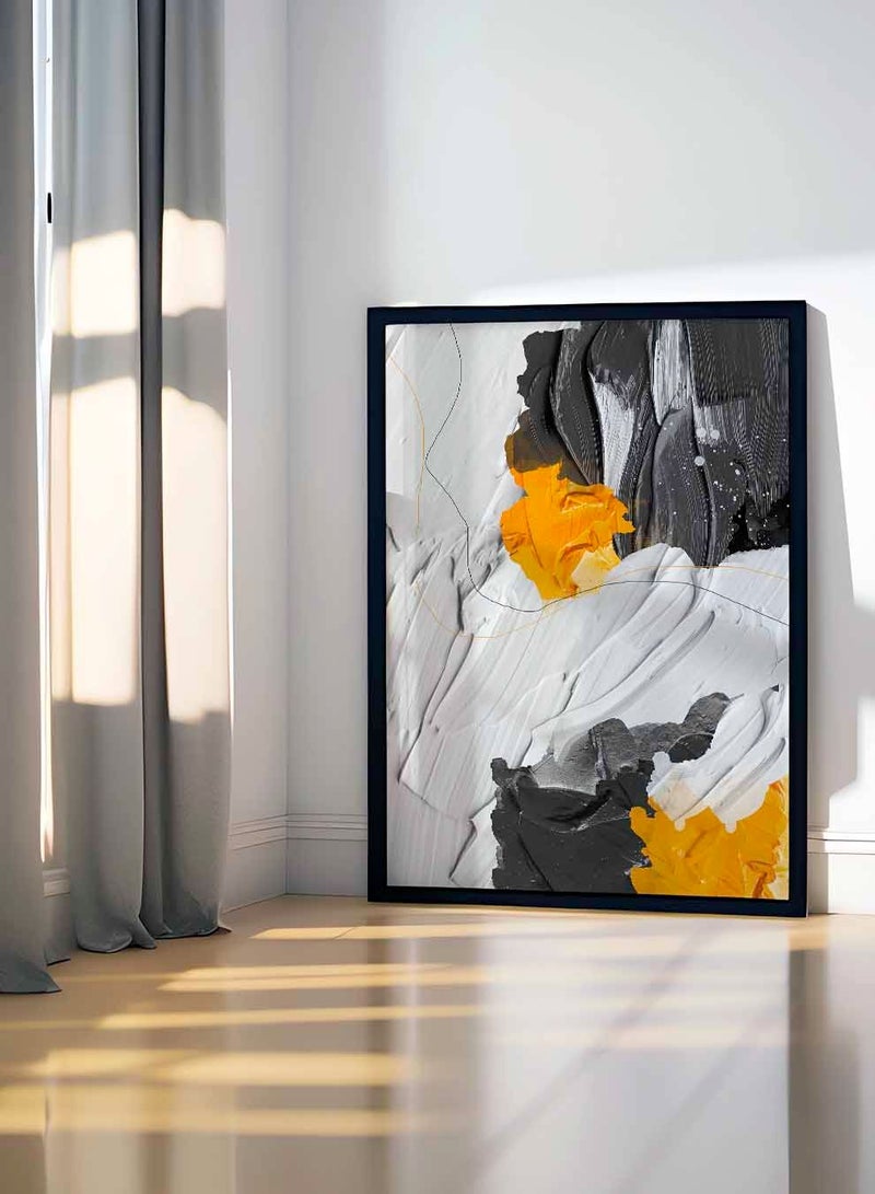 Canvas Wall Art Stretched Over Wooden Frame with Black Floating Frame, Abstarct Oil Painting  Painting, For Home, Living Room, Office Decor