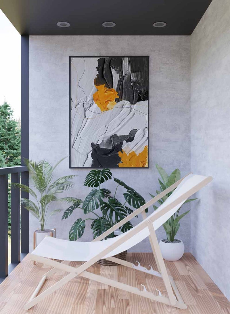 Canvas Wall Art Stretched Over Wooden Frame with Black Floating Frame, Abstarct Oil Painting  Painting, For Home, Living Room, Office Decor