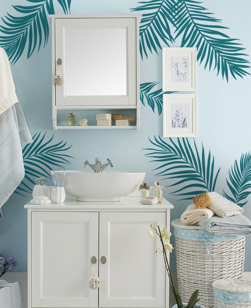 Palm Leaves Wall Decal  Teal  by Simple Shapes
