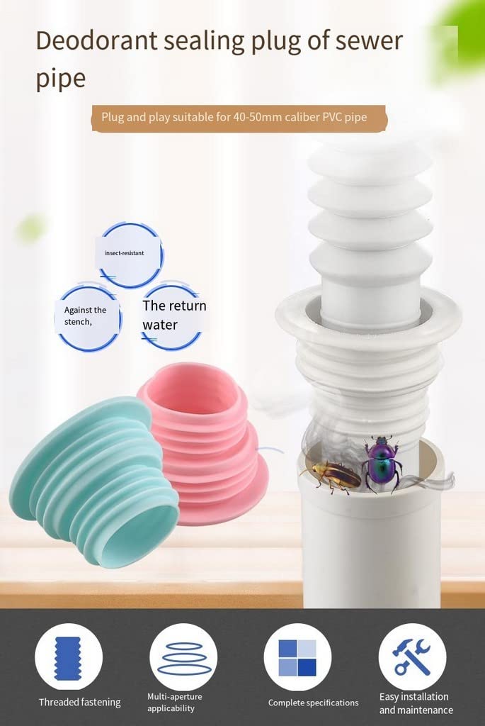 DHRUSIMI Drain Pipe Seal Hose Silicone Plug,Silicone Sealing Plug Kitchen Pipe Sewer Seal Ring Washing Machine Drain Multipurpose Pipe Connector Bathroom Kitchen Laundry Pack of 2 (Drain Strainer � A) - Image 4