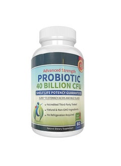 Ocean Advanced Strength Probiotic Capsule 40 Billion CFU, Intestinal Energy Supplementation, Natural Dietary Supplement for 60 Veggle Caps  - Image 1