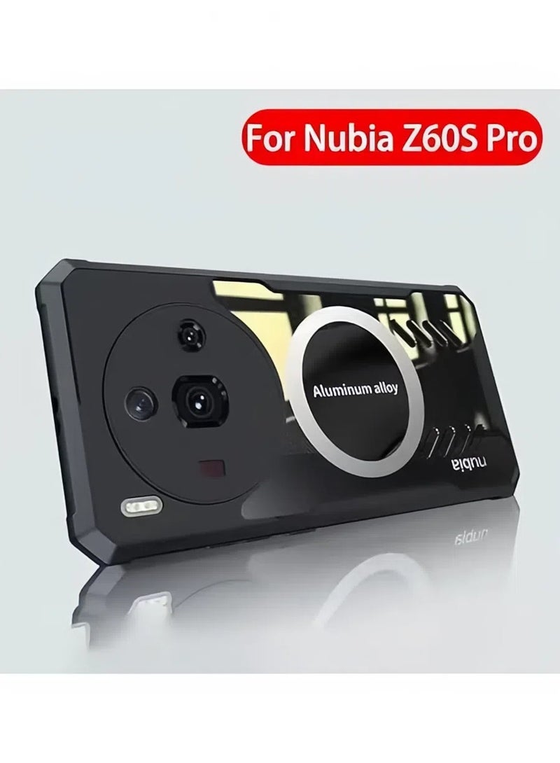 general Magnetic Case Compatible with ZTE Nubia Z60S Pro Shockproof Magnetic Casing Bumper Graphene Heat Dissipation Phone Back Cover For Nubia Z60S Pro - Image 2