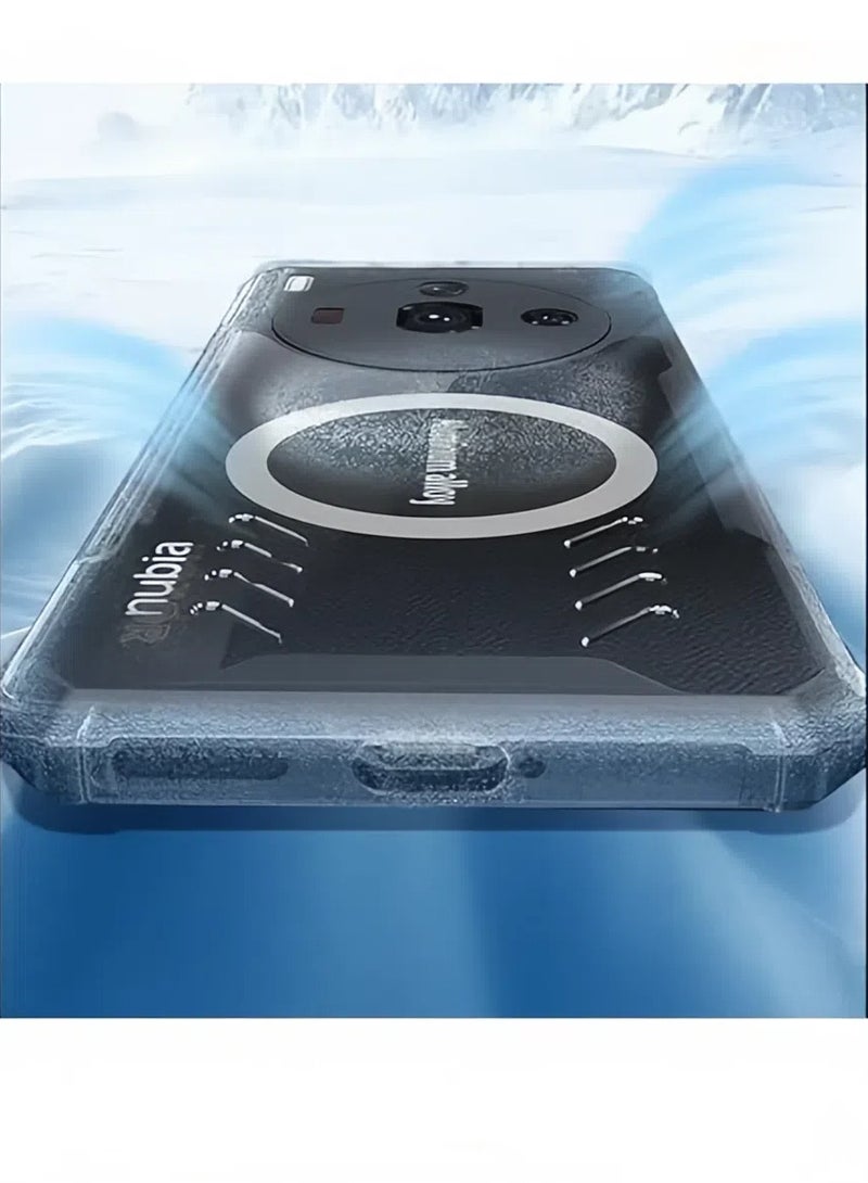general Magnetic Case Compatible with ZTE Nubia Z60S Pro Shockproof Magnetic Casing Bumper Graphene Heat Dissipation Phone Back Cover For Nubia Z60S Pro - Image 3